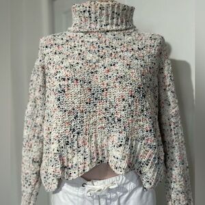 Jessica Simpson Multicolored crop chunky Turtleneck Sweater size S